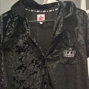 Juicy Couture Black Velvet Sleep Top
